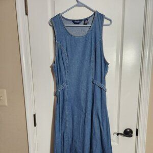 Vintage Eddie Bauer Denim maxi dress sleeveless Size Medium